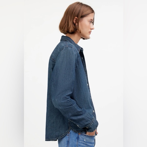 Madewell Denim Tuckable Button-Up Denim Shirt Size XS - Picture 3 of 13
